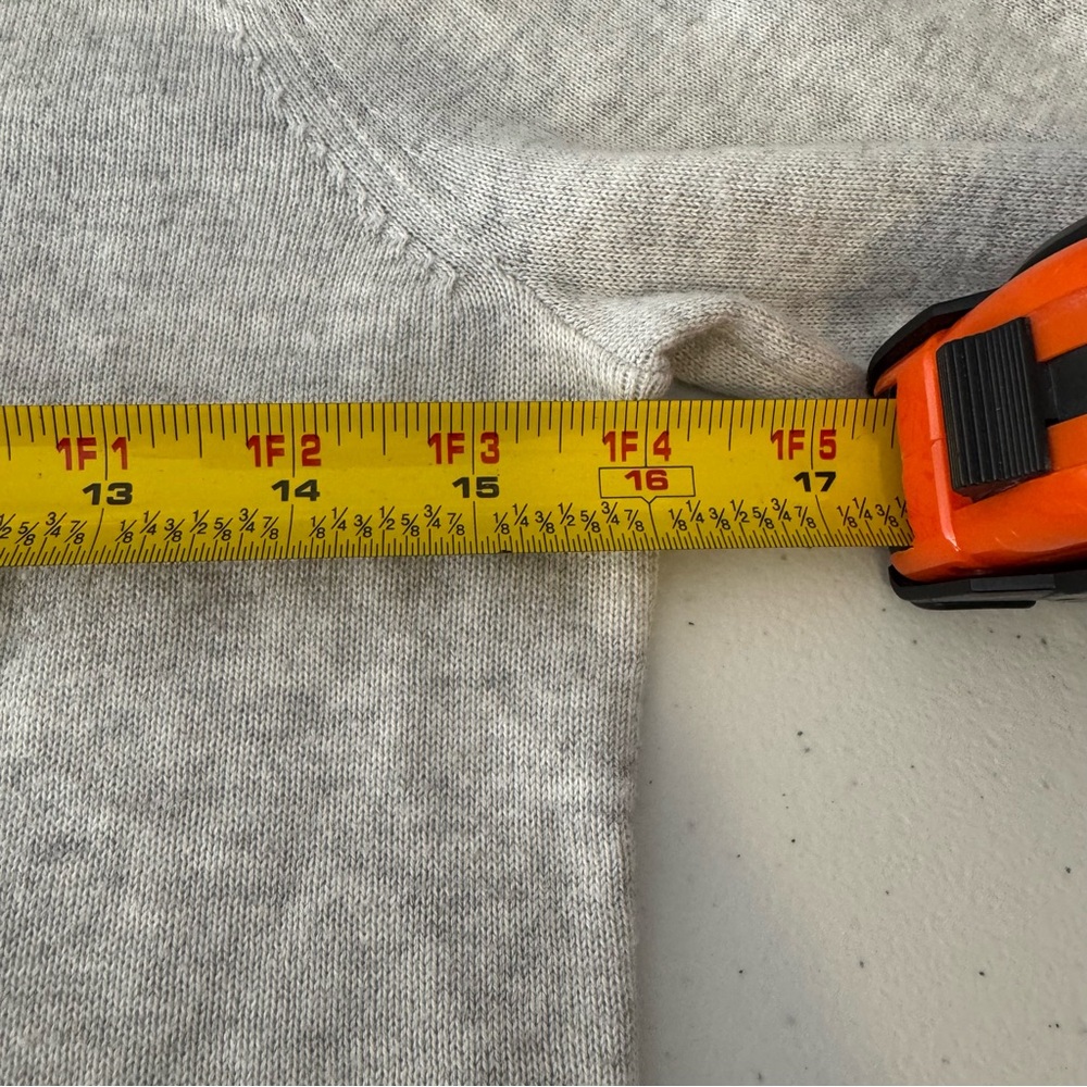 LILLA P Rib Trim Puff Sleeve Sweater Heather Gray Size XS Cotton Modal‎ - Picture 12 of 14